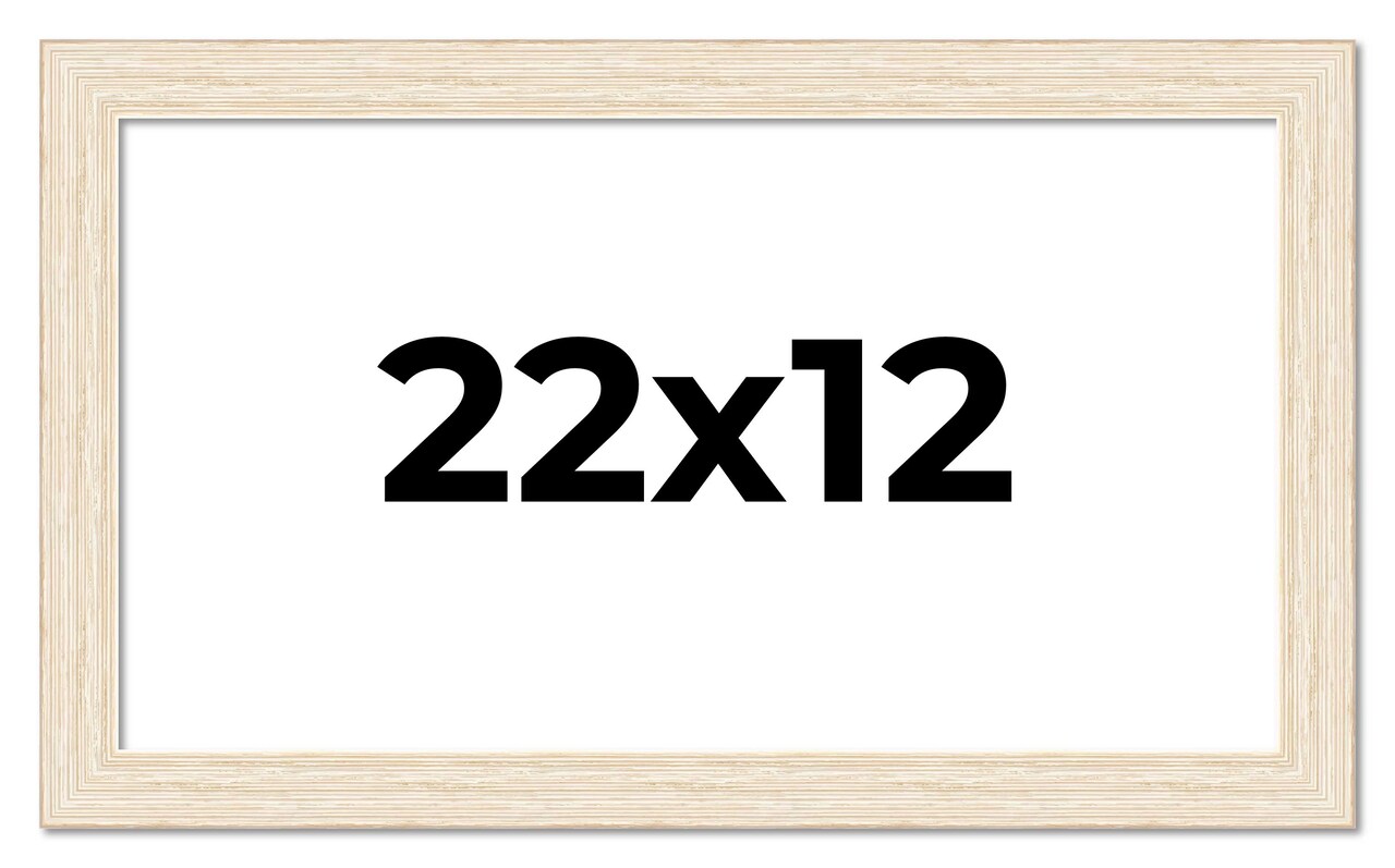22x12 Wide Barnwood Picture Frame with UV-Resistant Acrylic & Acid Free Backing, Available in 6 Paint Finishes - Grey, Brown, White, and Black